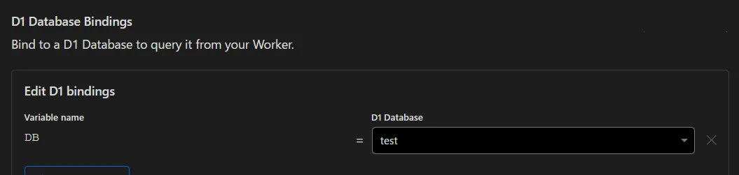 Bind D1 database